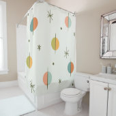 ミッドセンチュリーモダン抽象芸術球と星 シャワーカーテン (インサイチュ)