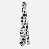 ミッドセンチュリーモダン抽象芸術白黒とグレー ネクタイ (正面)