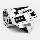 ミッドセンチュリーモダン抽象芸術白黒とグレー ネクタイ (ロール)