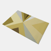 ミッドセンチュリーモダン抽象芸術金ゴールド ドアマット (アングル)