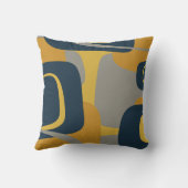 ミッドセンチュリーモダン抽象芸術2マスタードネイビーグレイ クッション (裏面)