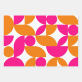 ミッドセンチュリーモダン抽象芸術26ピンクとオレンジ ラッピングペーパーシート (正面3)