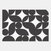 ミッドセンチュリーモダン抽象芸術26白黒 ラッピングペーパーシート (正面2)