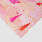 ミッドセンチュリーモダン抽象芸術、コーラルピンク&明るい赤紫色 薄葉紙 (詳細)