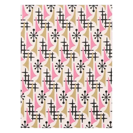 ミッドセンチュリーモダン抽象芸術 テーブルクロス (正面)