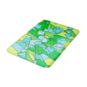 ミッドセンチュリーモダン抽象芸術、ライムグリーンとイエロー バスマット (アングル)