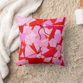 ミッドセンチュリーモダン抽象芸術、濃い赤とピンク クッション (ブランケット)