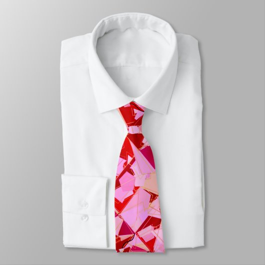 ミッドセンチュリーモダン抽象芸術、濃い赤とピンク ネクタイ (タイ)