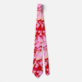 ミッドセンチュリーモダン抽象芸術、濃い赤とピンク ネクタイ (正面)