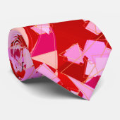 ミッドセンチュリーモダン抽象芸術、濃い赤とピンク ネクタイ (ロール)