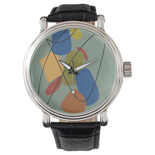 ミッドセンチュリーモダン抽象芸術 腕時計 (正面)