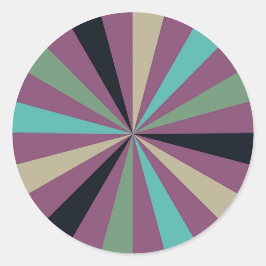 ミッドセンチュリーモダン日が差すことステッカー：ヴィンテージチャーム ラウンドシール (正面)