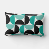 ミッドセンチュリーモダン白黒とミント ランバークッション (裏面)