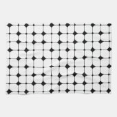 ミッドセンチュリーモダン白黒幾何学模様 キッチンタオル (横)