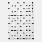 ミッドセンチュリーモダン白黒幾何学模様 キッチンタオル (縦)