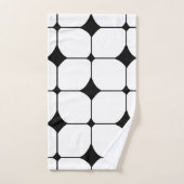 ミッドセンチュリーモダン白黒幾何学模様 バスタオルセット (ハンドタオル)