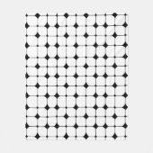 ミッドセンチュリーモダン白黒幾何学模様 フリースブランケット (正面)