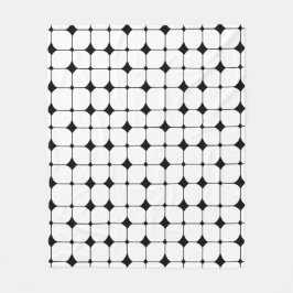 ミッドセンチュリーモダン白黒幾何学模様 フリースブランケット