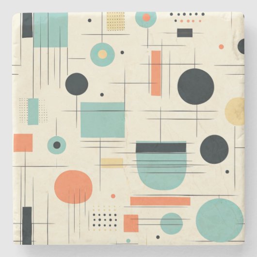 ミッドセンチュリーモダン石コースター ストーンコースター (正面)