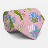 ミッドセンチュリーモダン砂漠の風景l任意の色 ネクタイ (ロール)