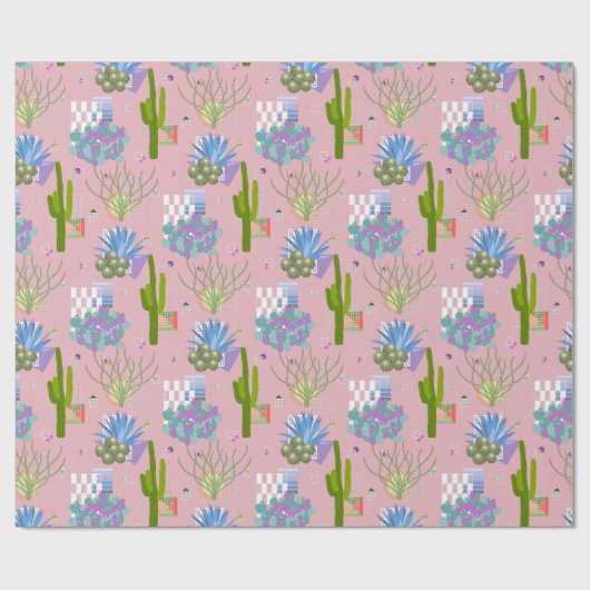 ミッドセンチュリーモダン砂漠の風景l任意の色 ラッピングペーパー (フラット)