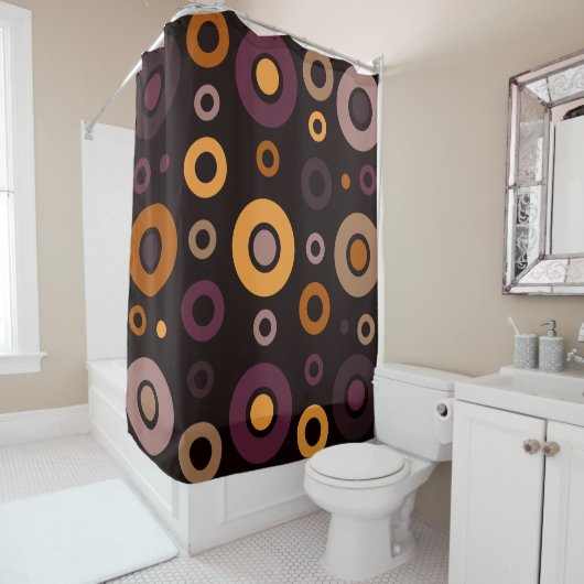 ミッドセンチュリーモダン秋幾何学 シャワーカーテン (インサイチュ)