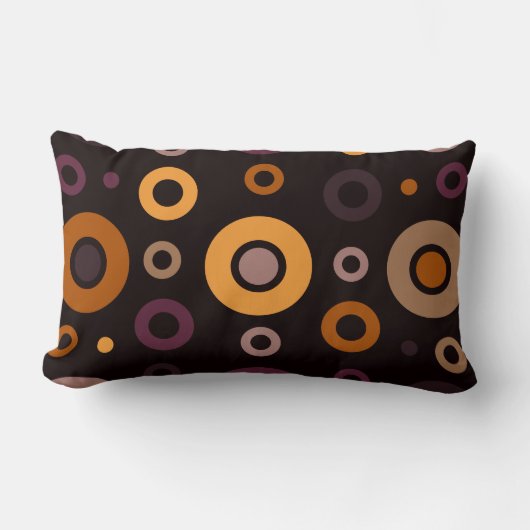 ミッドセンチュリーモダン秋幾何学 ランバークッション (正面)