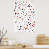 ミッドセンチュリーモダン絵を描（ばちゃばちゃ）跳ねる ポスター (キッチン)