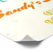 ミッドセンチュリーモダン誕生日テーマウェルカムサイン ポスター (角)