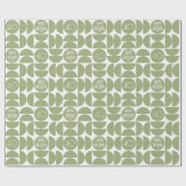 ミッドセンチュリーモダン誕生日レトロ40thグリーン ラッピングペーパー (フラット)