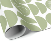 ミッドセンチュリーモダン誕生日レトロ40thグリーン ラッピングペーパー (ロールコーナー)