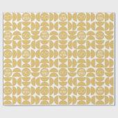 ミッドセンチュリーモダン誕生日レトロ60黄 ラッピングペーパー (フラット)