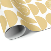 ミッドセンチュリーモダン誕生日レトロ60黄 ラッピングペーパー (ロールコーナー)