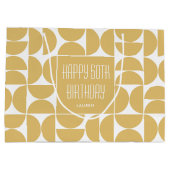 ミッドセンチュリーモダン誕生日レトロ60黄 ラージペーパーバッグ (裏面)