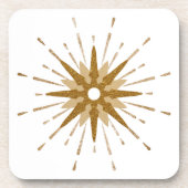 ミッドセンチュリーモダン金ゴールドスターバストプラスチック コースター (正面)
