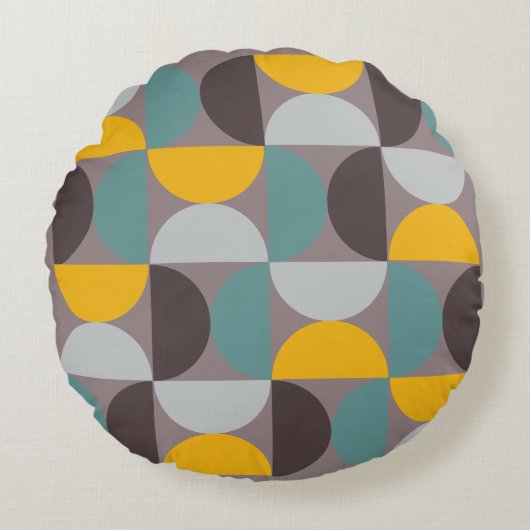 ミッドセンチュリーモダン金ゴールドムーンホライズン ラウンドクッション (正面)