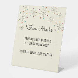 ミッドセンチュリーモダン顔マスクステーションズ結婚ーズ 台座サイン