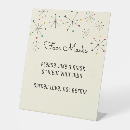 ミッドセンチュリーモダン顔マスクステーションズ結婚ーズ 台座サイン (正面)