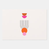 ミッドセンチュリーモダン03抽象芸術アーチピンクオレンジ ラッピングペーパーシート (正面3)