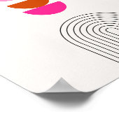 ミッドセンチュリーモダン04ピンクサンとレインボーアーチ ポスター (角)