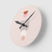 ミッドセンチュリーモダン07赤面ピンクヴィンテージボホアーチ ラウンド壁時計 (傾斜)