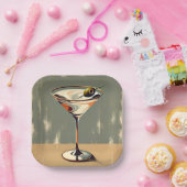 ミッドセンチュリーモダン1オリーブ・マルティ絵を描ニ ペーパープレート (パーティー)