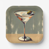 ミッドセンチュリーモダン1オリーブ・マルティ絵を描ニ ペーパープレート (正面)