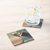 ミッドセンチュリーモダン2オリーブ・マルティーニ・カクテルアワー スクエアペーパーコースター (インサイチュ)