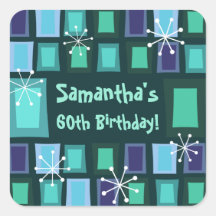 ミッドセンチュリーモダン60th誕生日ティール（緑がかった色）