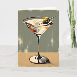 ミッドセンチュリーモダン オリーブマティーニの絵画 カード