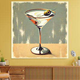ミッドセンチュリーモダン オリーブマティーニの絵画 キャンバスプリント