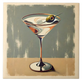 ミッドセンチュリーモダン オリーブマティーニの絵画 タイル