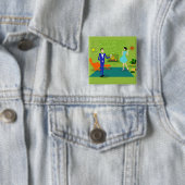 ミッドセンチュリーモダン・カップル・ボタン 缶バッジ (インサイチュ)