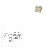 ミッドセンチュリーモダン キティー猫アウトライン ゴムスタンプ ラバースタンプ (押印)